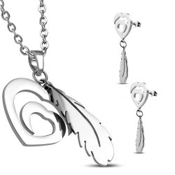 Set inox cu pene si inimioare